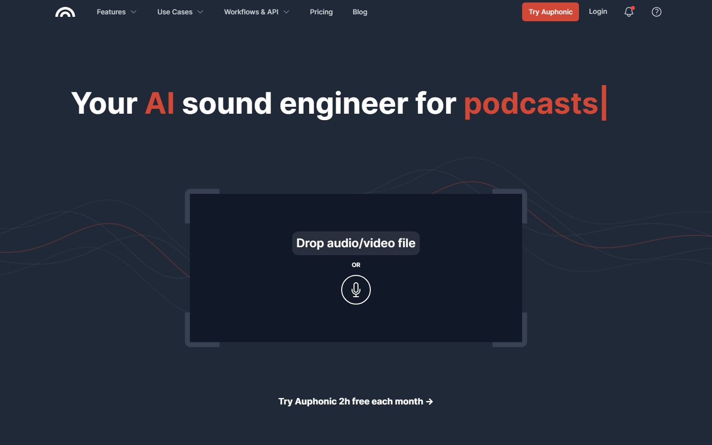 Auphonic Audio interface screenshot