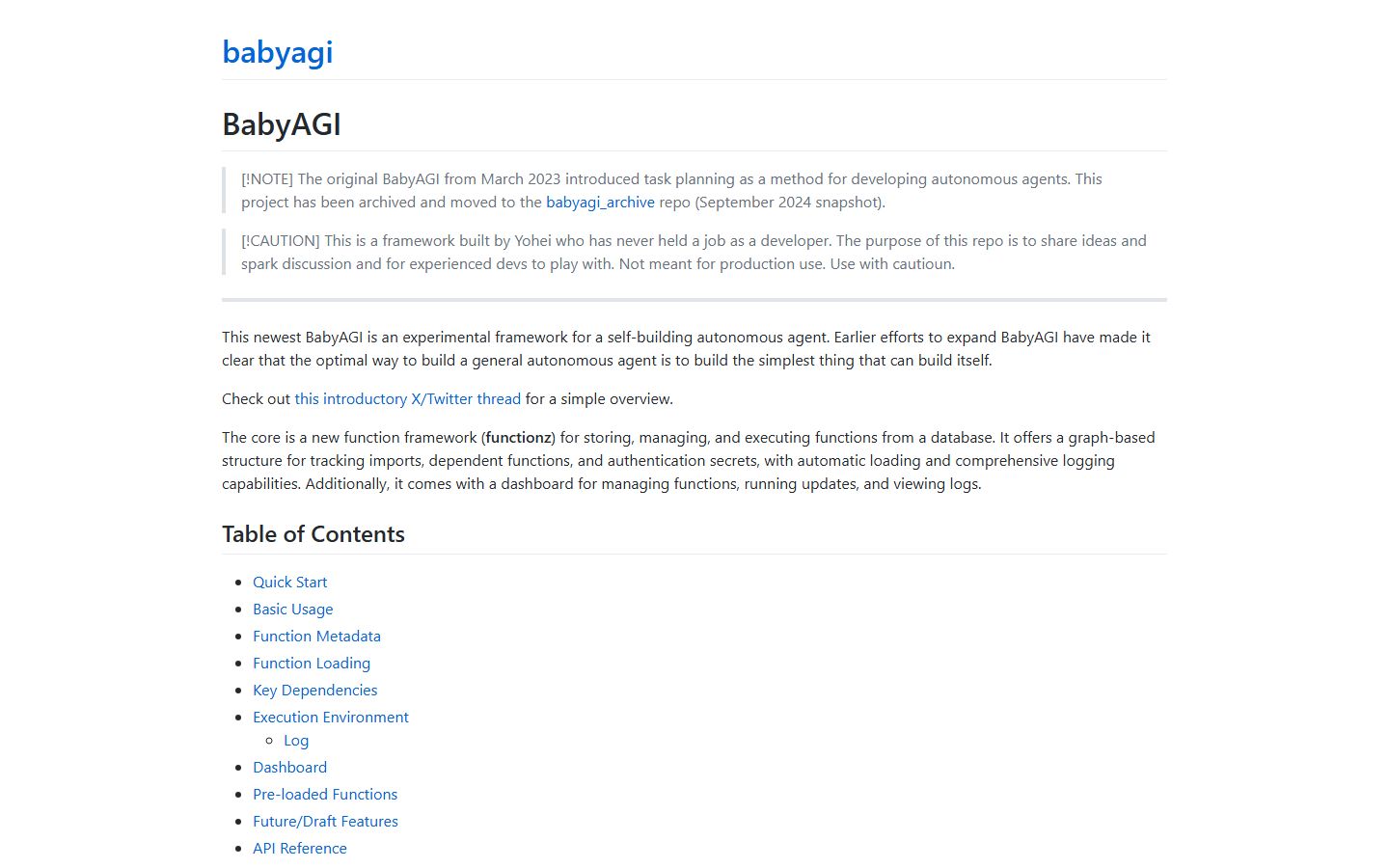 BabyAGI interface screenshot