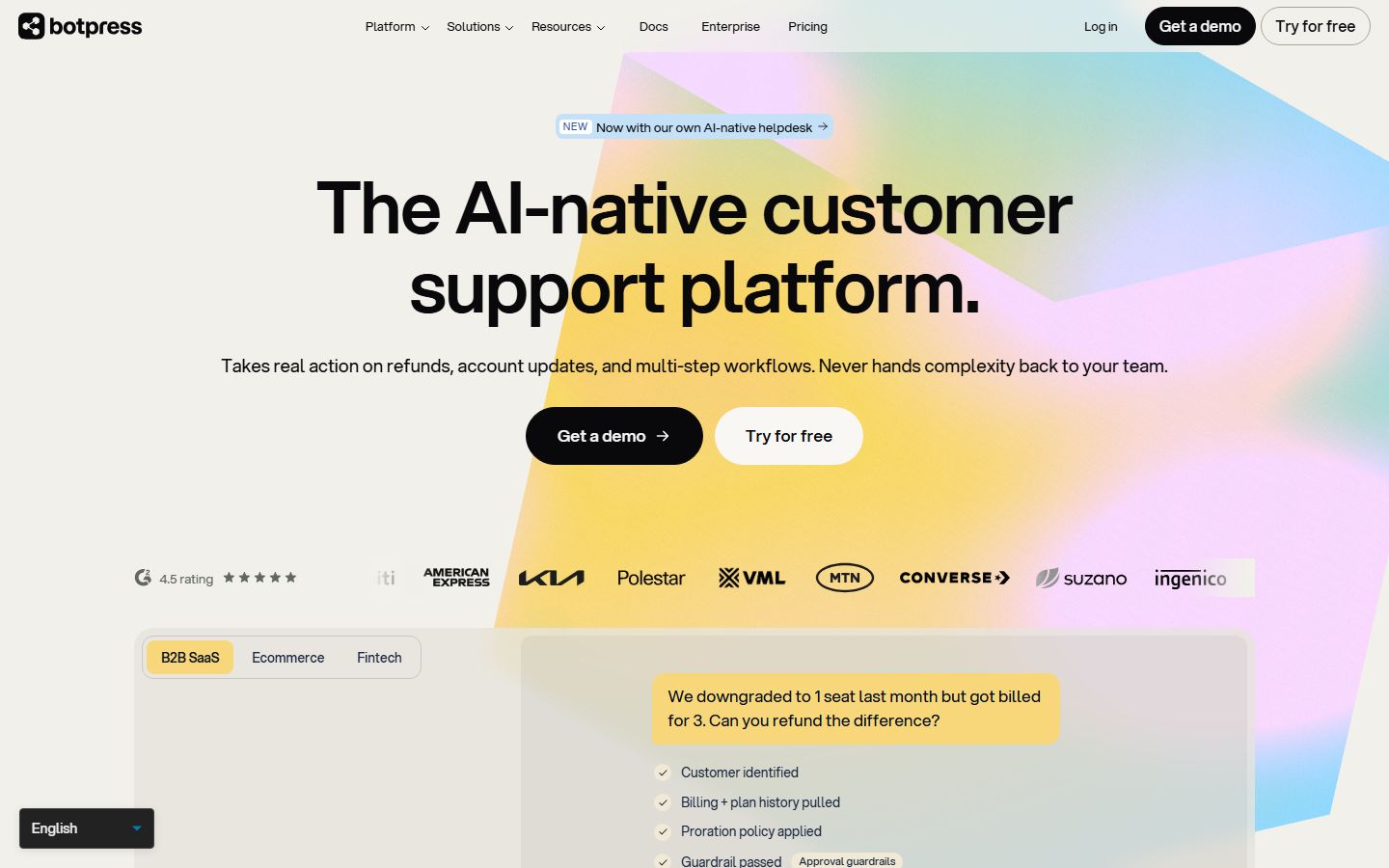 Botpress interface screenshot