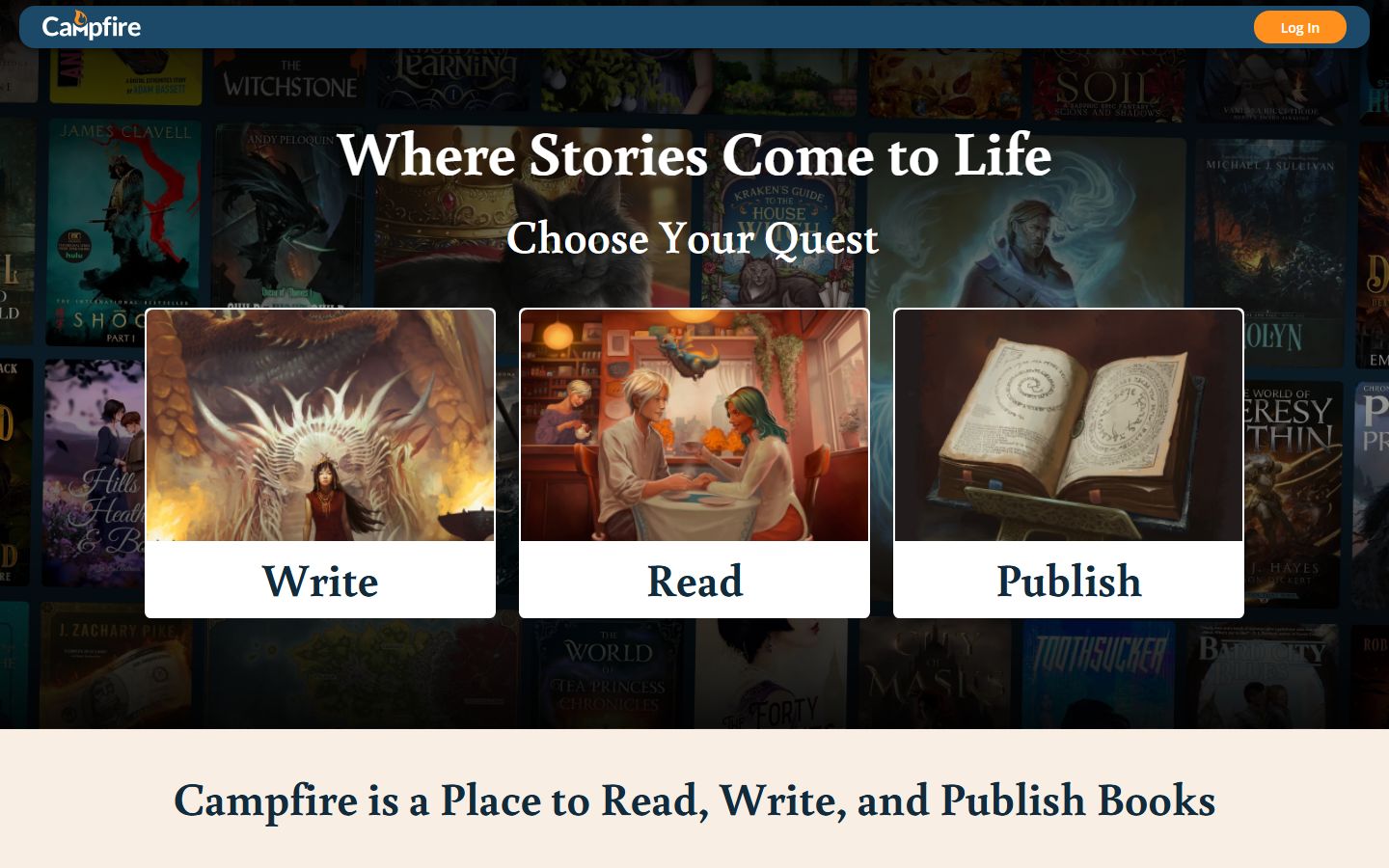Campfire Writing Studio interface screenshot