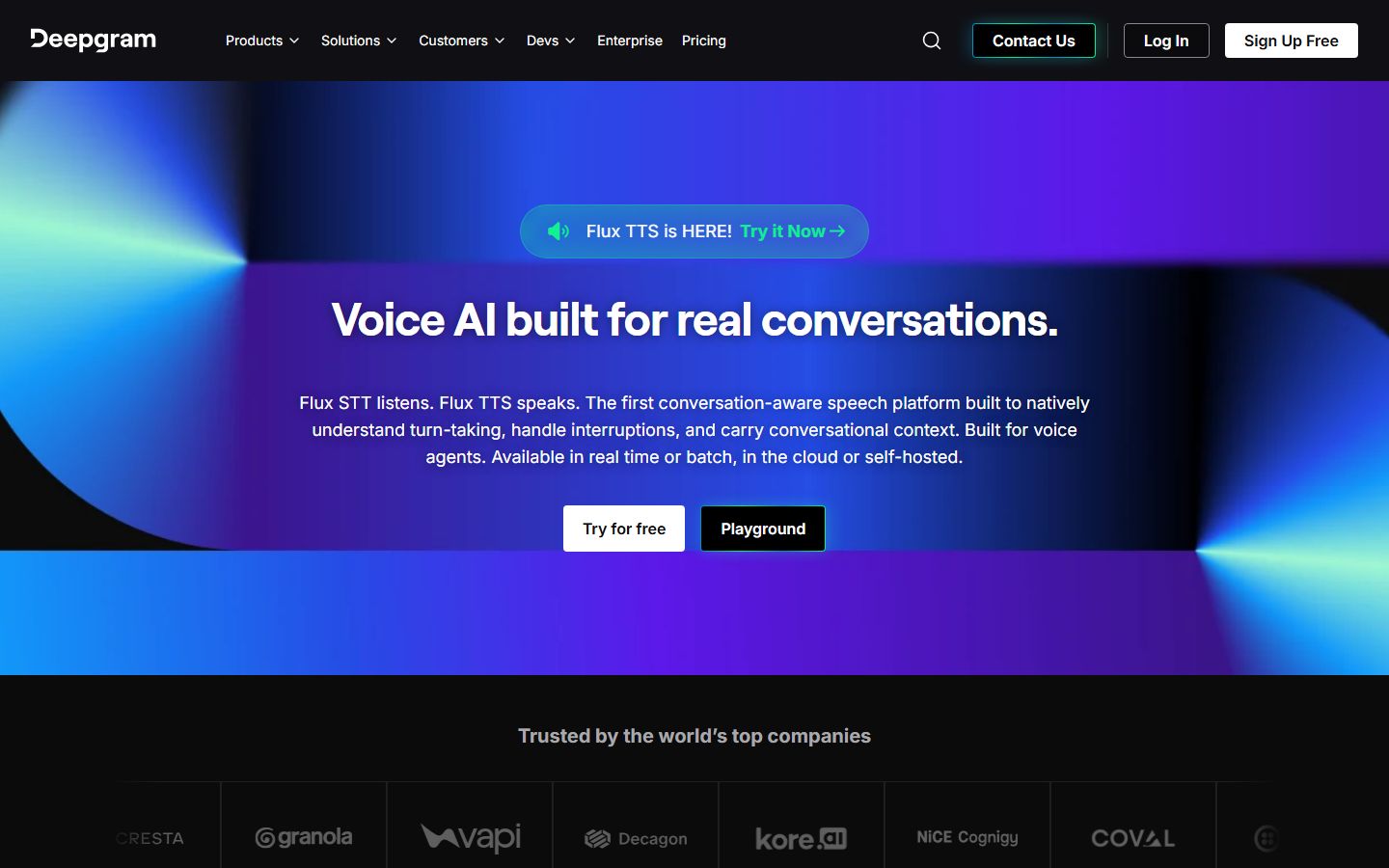 Deepgram interface screenshot