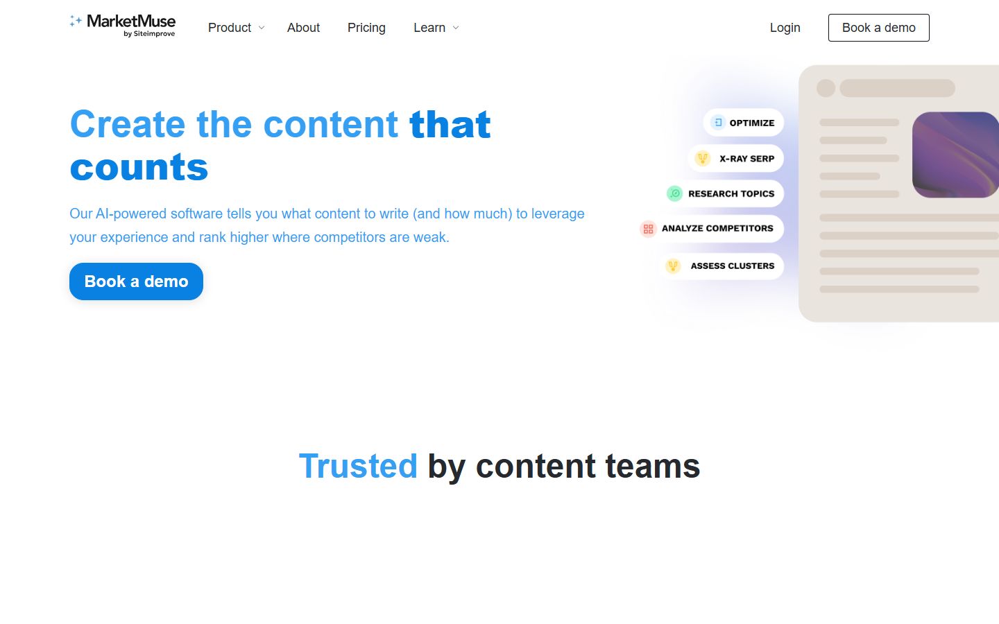 MarketMuse interface screenshot