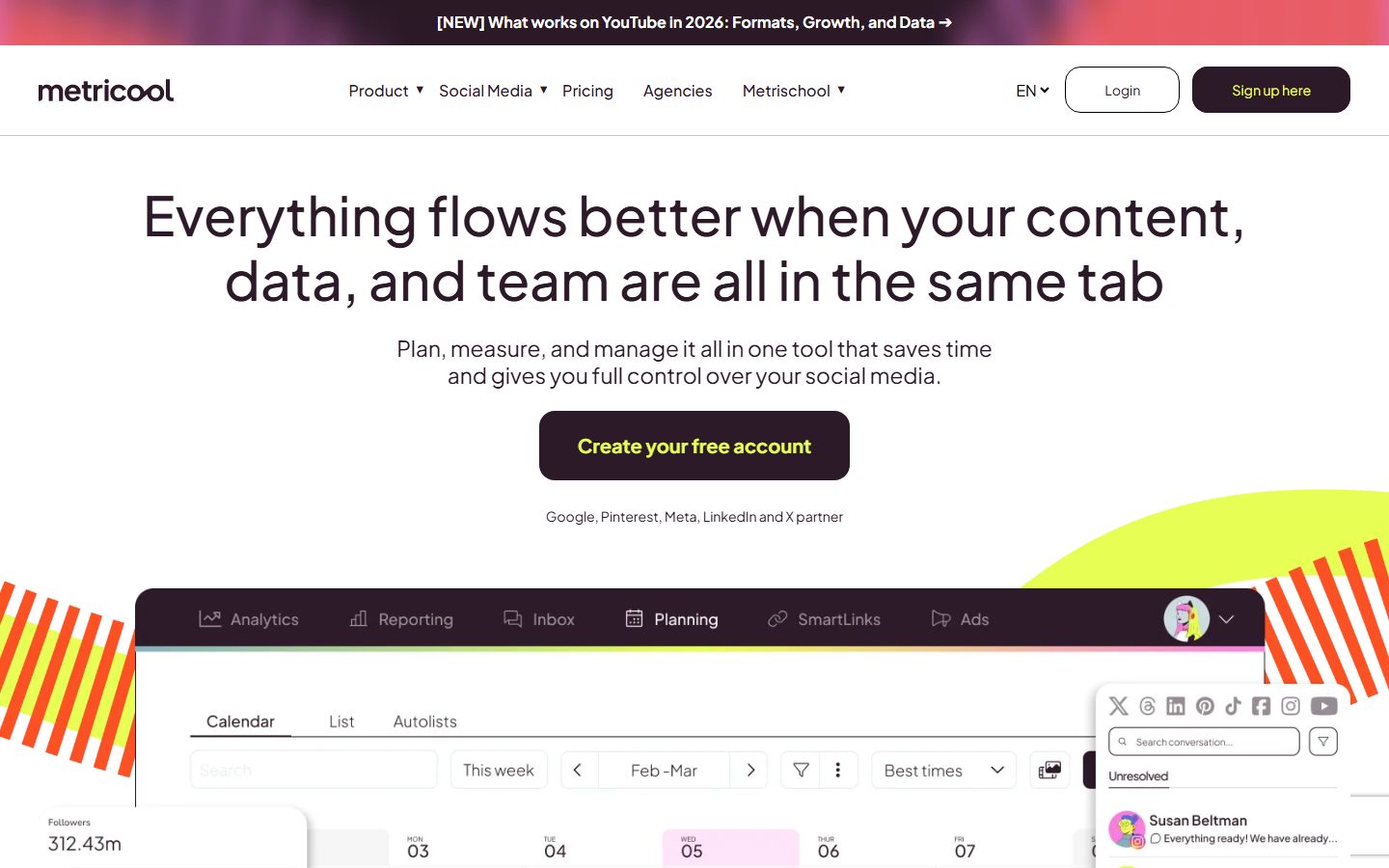 Metricool interface screenshot