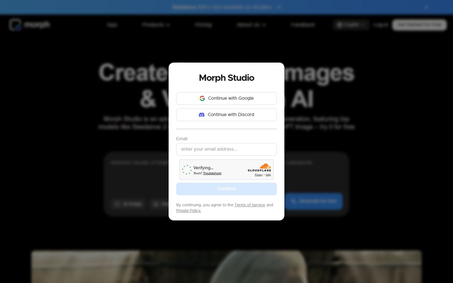 Morph Studio interface screenshot