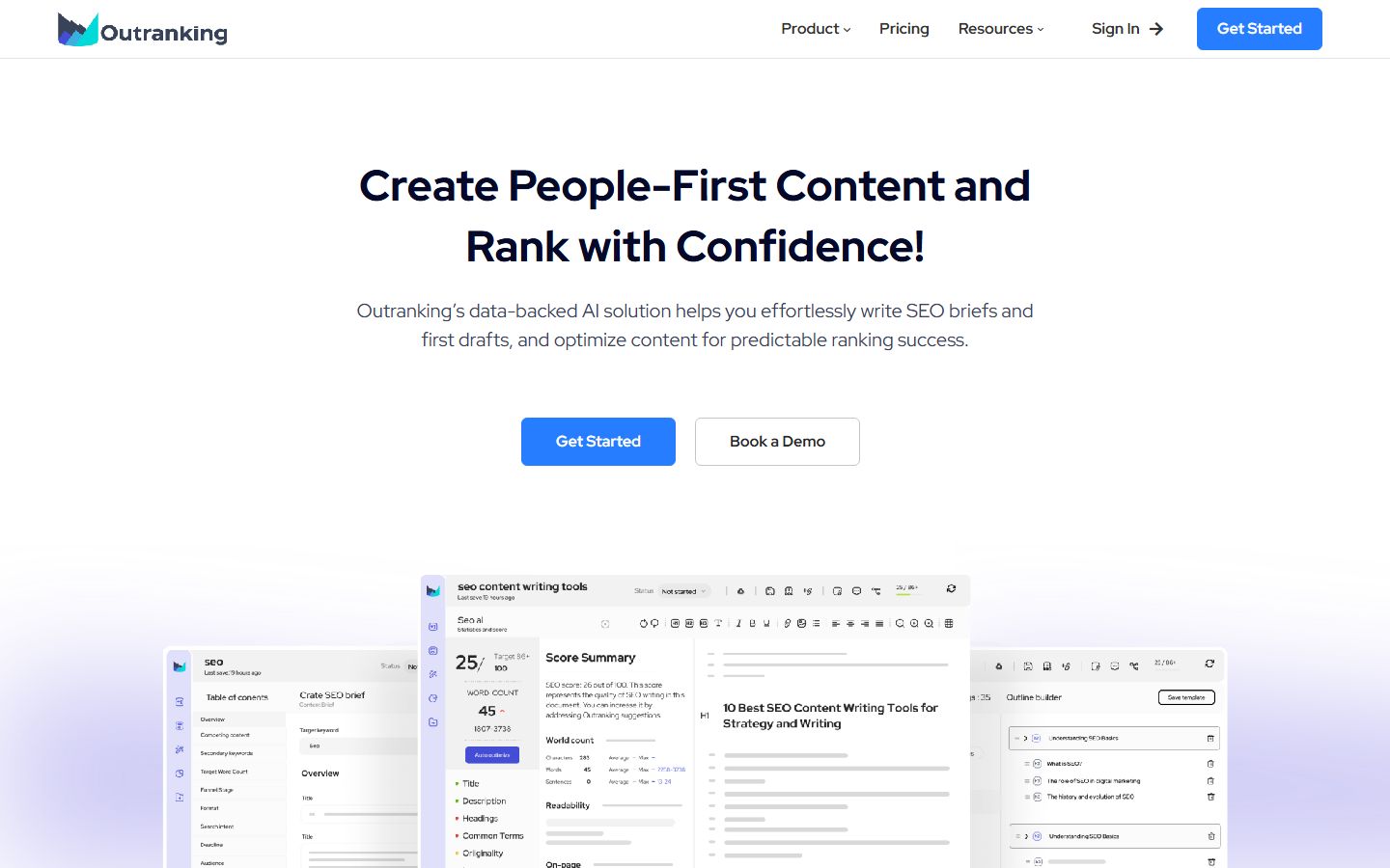 Outranking interface screenshot
