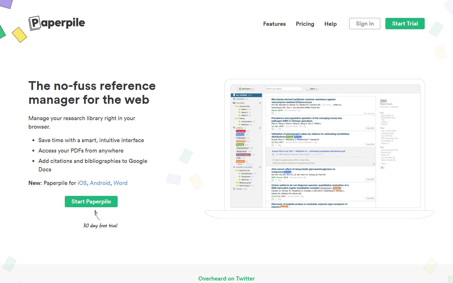 Paperpile Reference Studio interface screenshot
