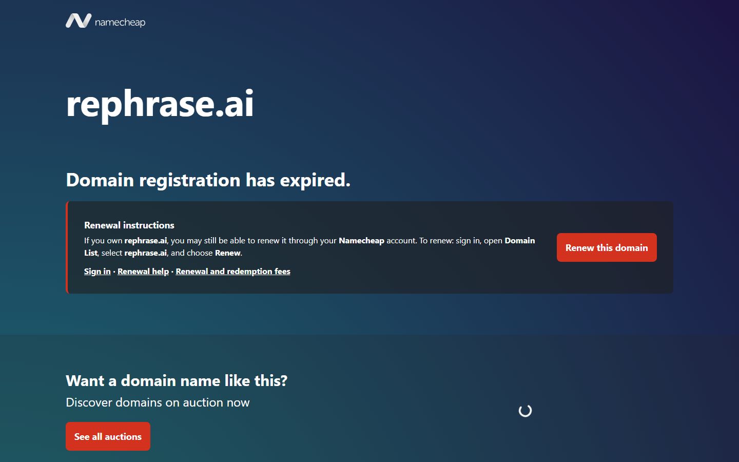 Rephrase.ai interface screenshot