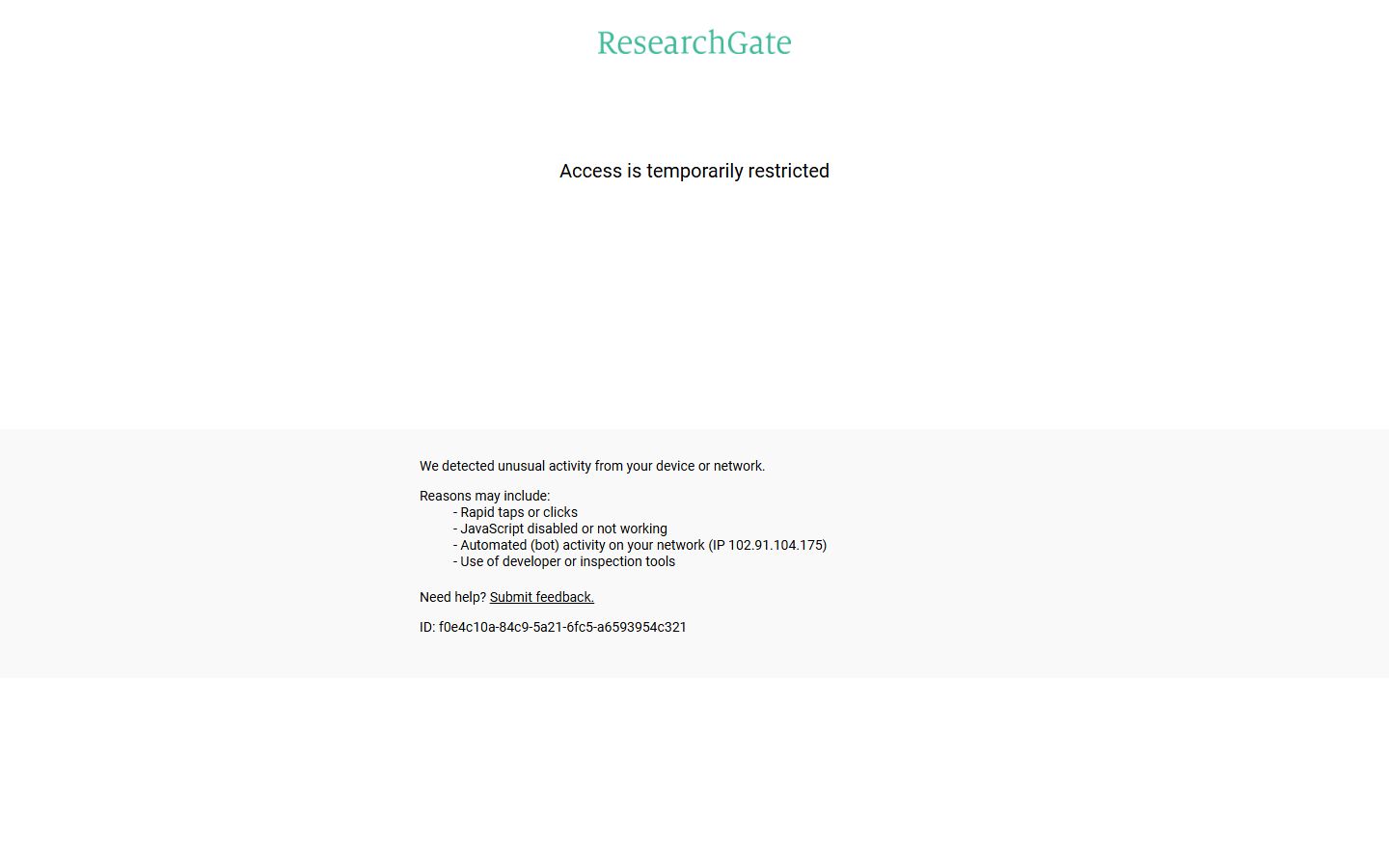 ResearchGate Academic interface screenshot