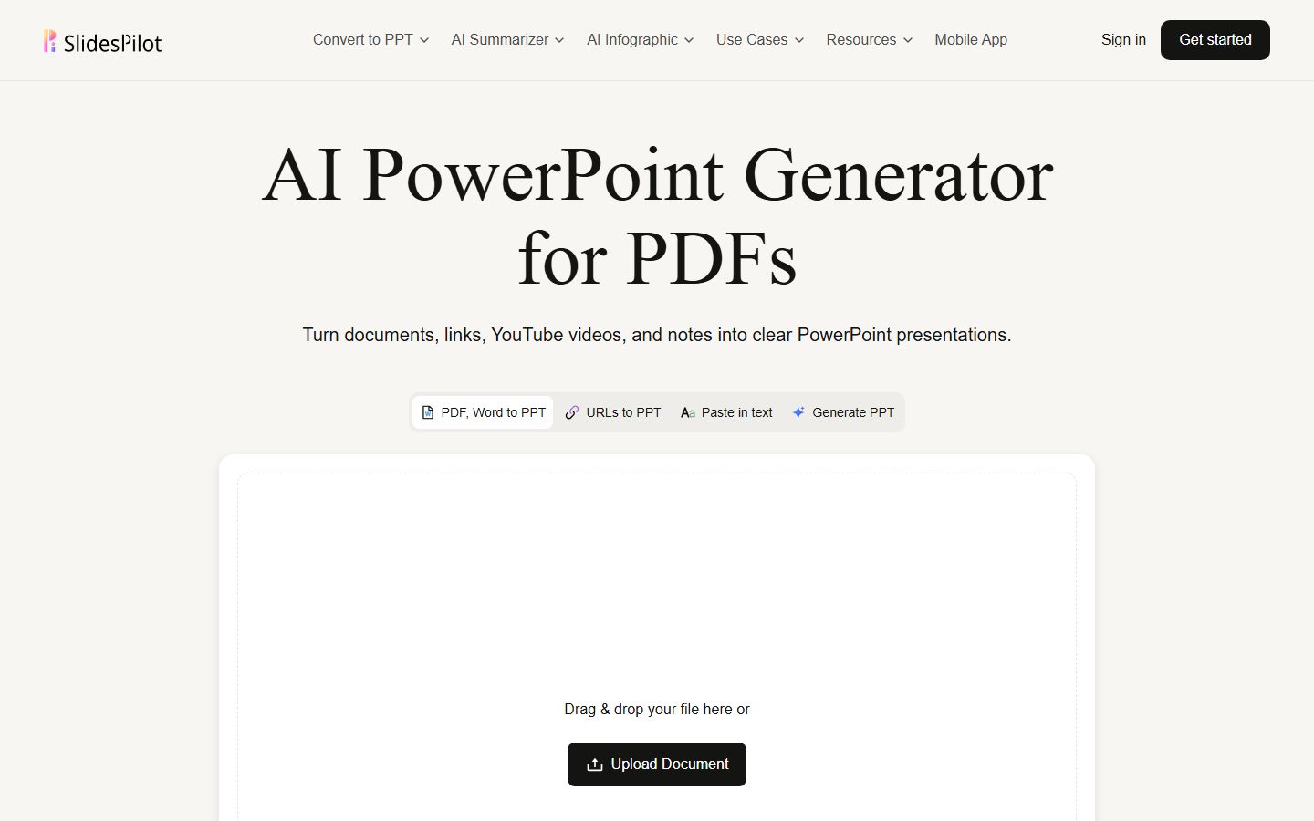 Slidespilot AI interface screenshot