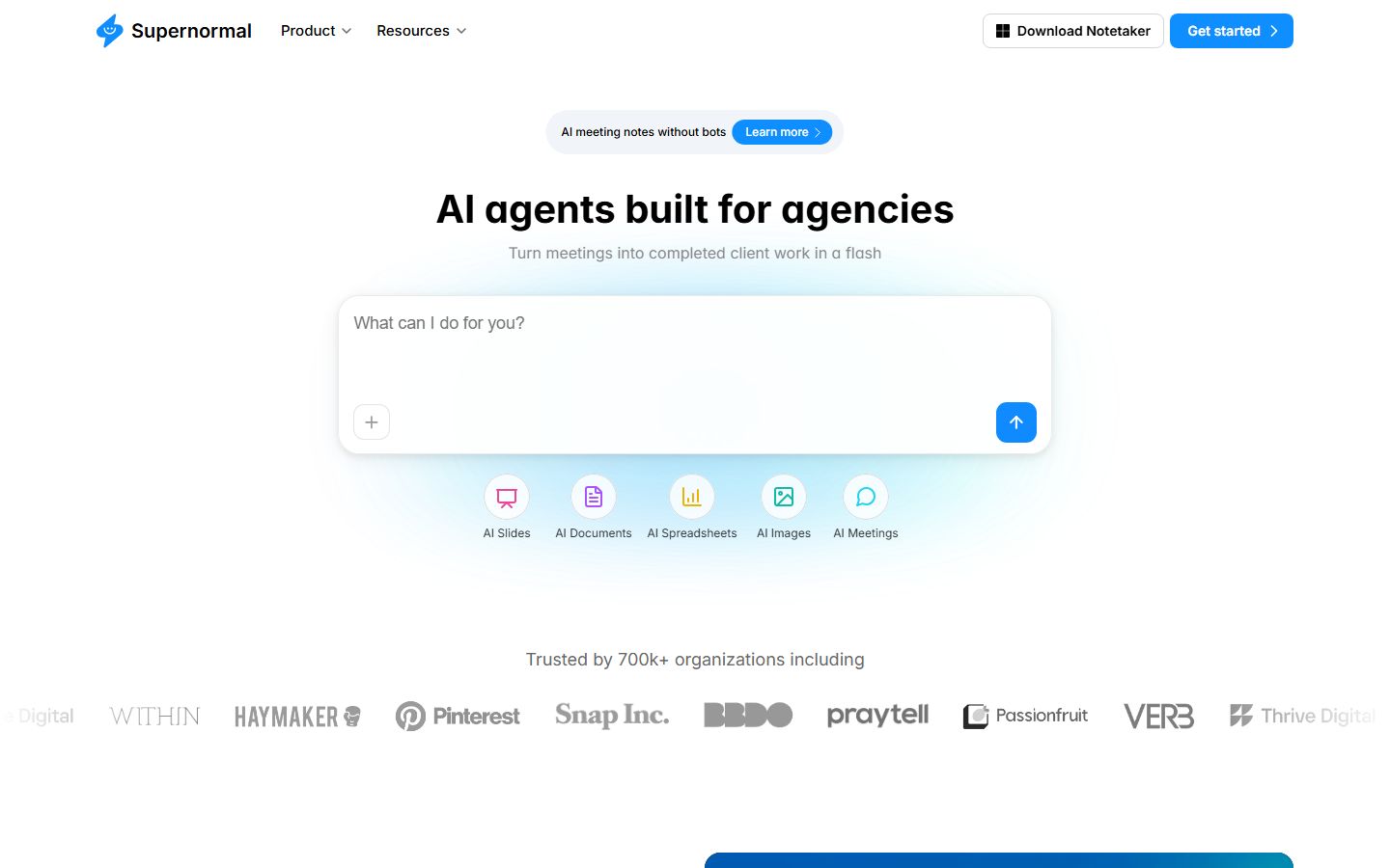 Supernormal interface screenshot