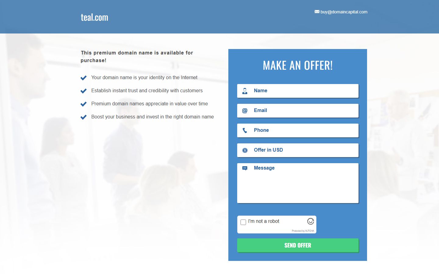 Teal interface screenshot