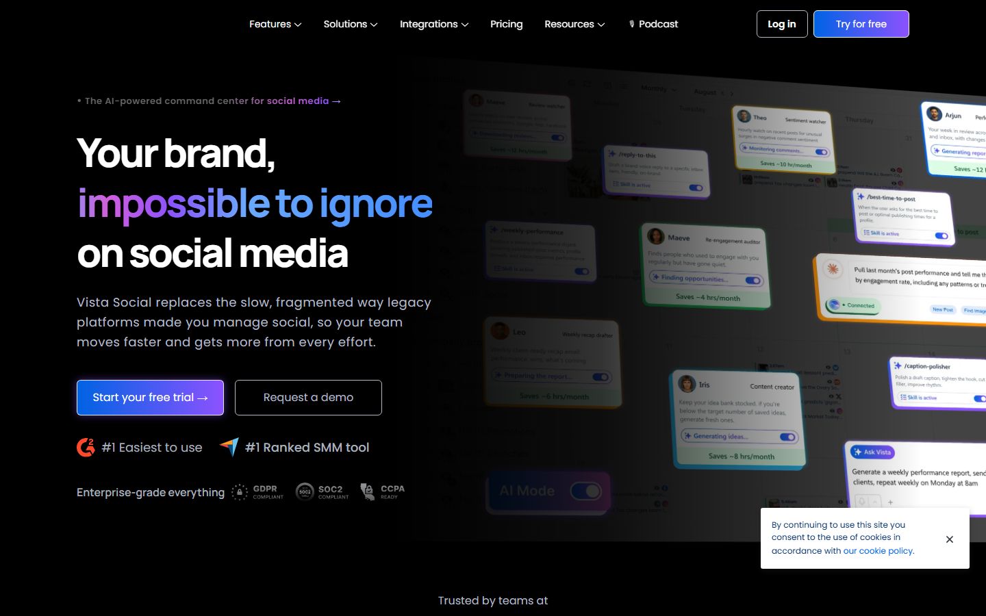 Vista Social interface screenshot