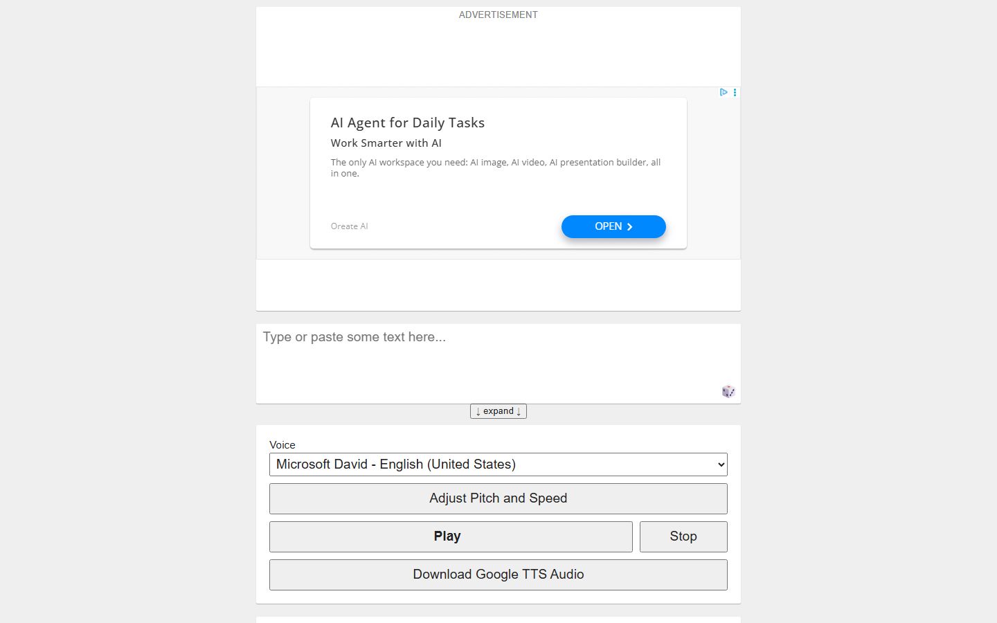 VoiceGenerator IO interface screenshot