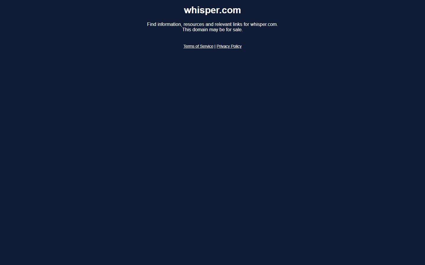 Whisper interface screenshot